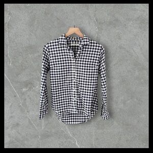 Peter Millar Navy and White Gingham Shirt